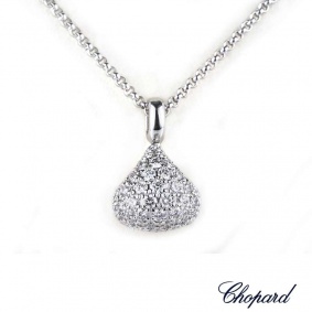 Chopard 18k White Gold Diamond Pushkin Pendant 79/3383